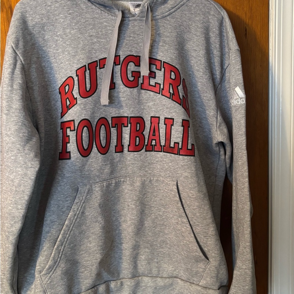 Adidas Gray and Red Men's Football Hoodie